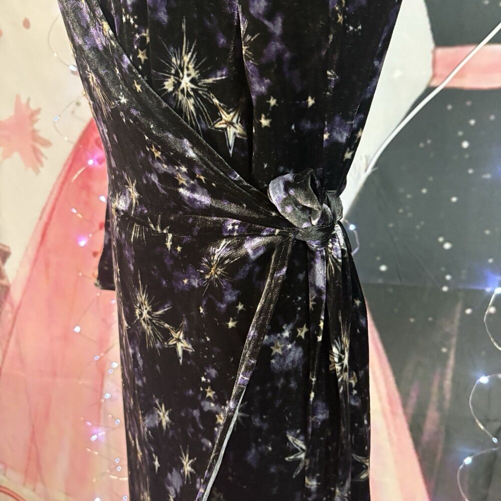 JOHNNY WAS STARDUST VELVET KIMONO MULTI-COLOR WRAP DRESS SIZE M-$398 - Picture 8 of 16
